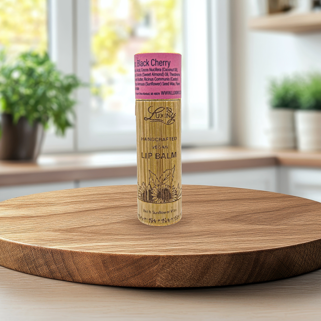 Black Cherry Vegan Lip Balm – Sustainable Bamboo Tube