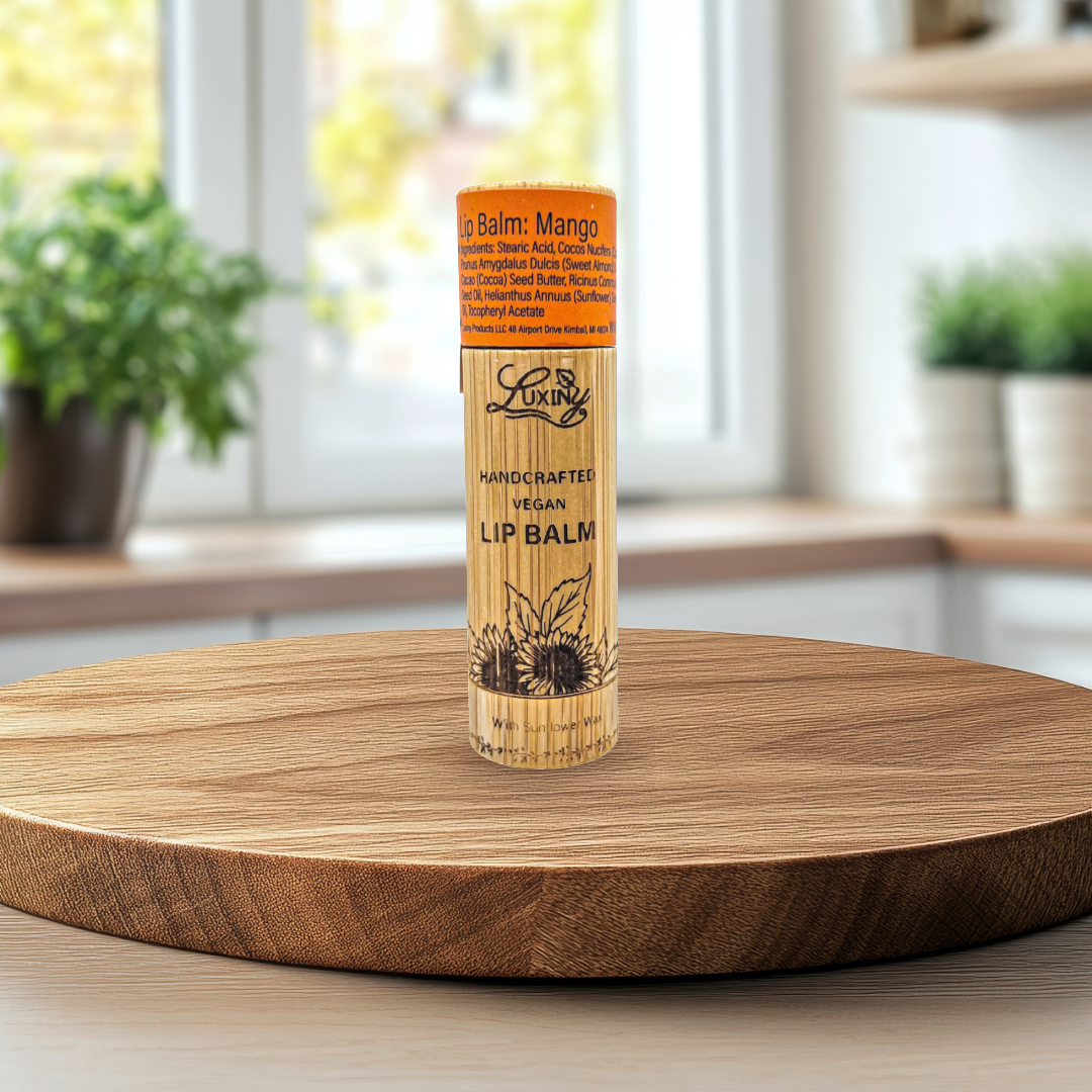 Mango Vegan Lip Balm – Sustainable Bamboo Twist-Up Tube