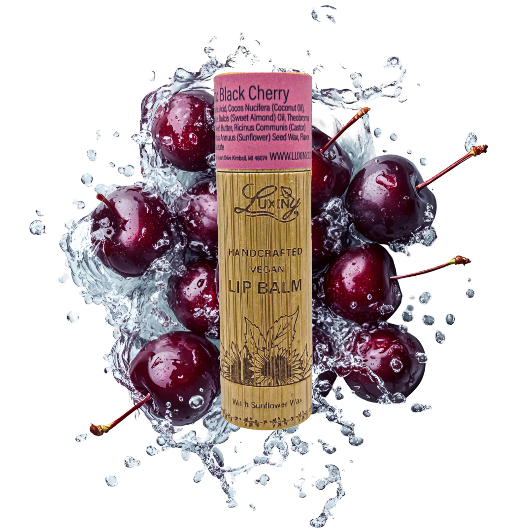 Black Cherry Vegan Lip Balm – Sustainable Bamboo Tube